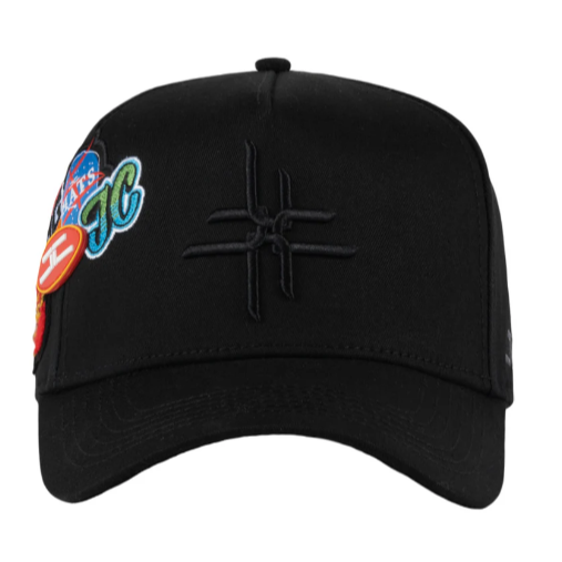 JC HATS "DOUBLE CURVE BLACK"