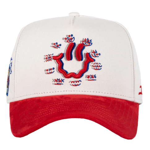 JC HATS "HAPPY FACE BEIGE RED"