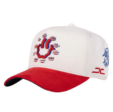 JC HATS "HAPPY FACE BEIGE RED"