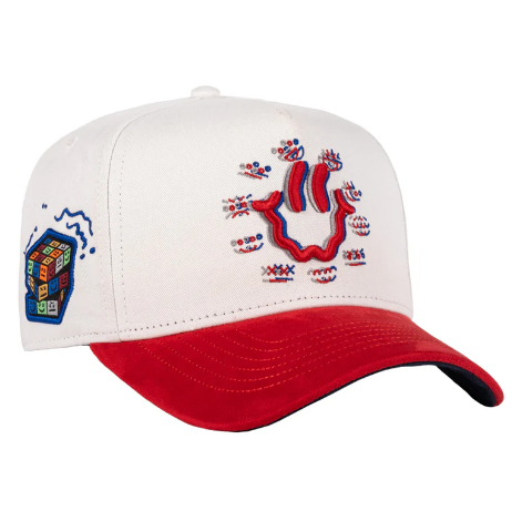 JC HATS "HAPPY FACE BEIGE RED"