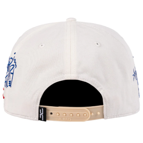 JC HATS "HAPPY FACE BEIGE RED"